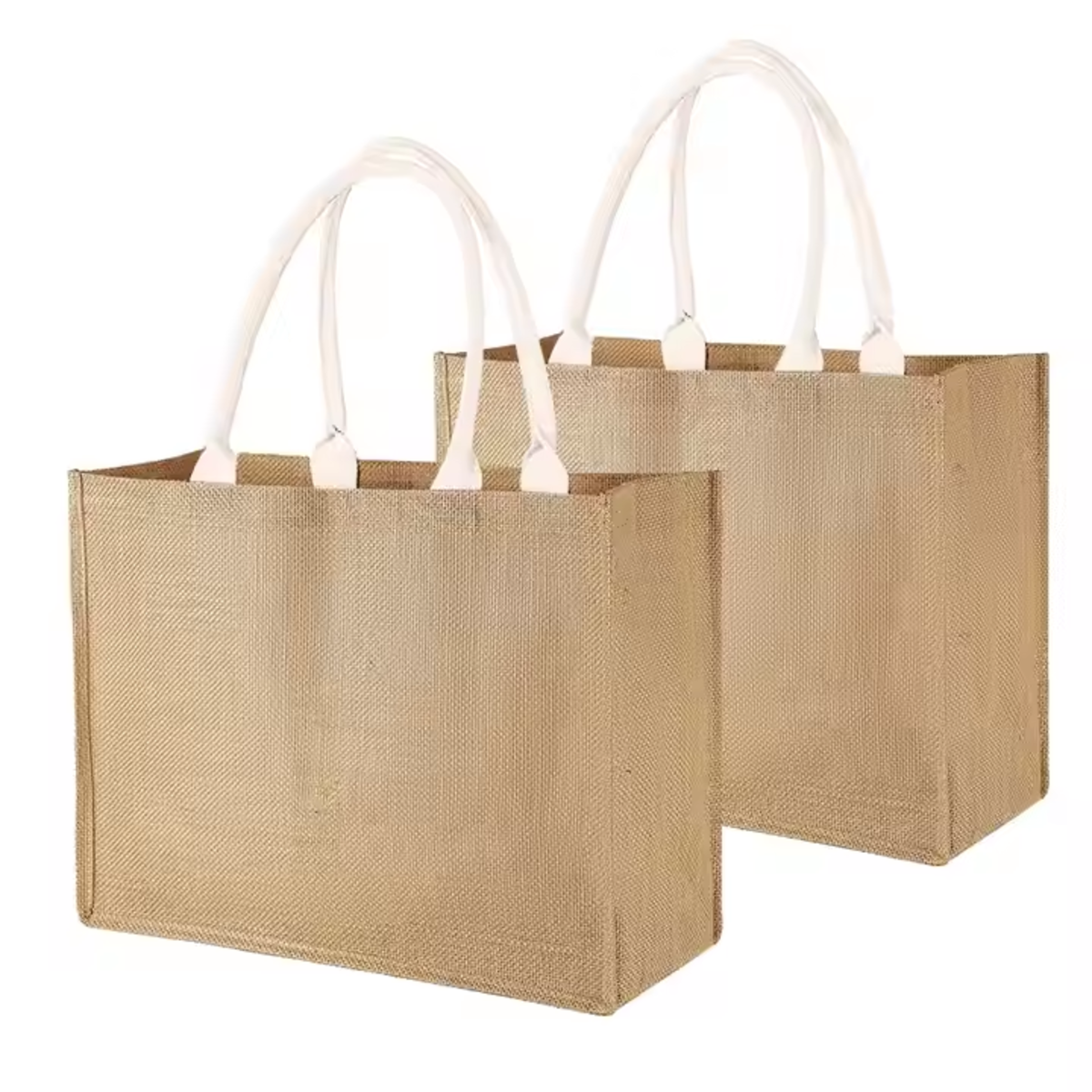 HUPSSX18 Reticule Handle Burlap Shopping Bag