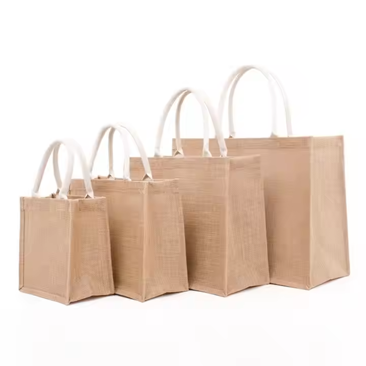 HUPSSX18 Reticule Handle Burlap Shopping Bag
