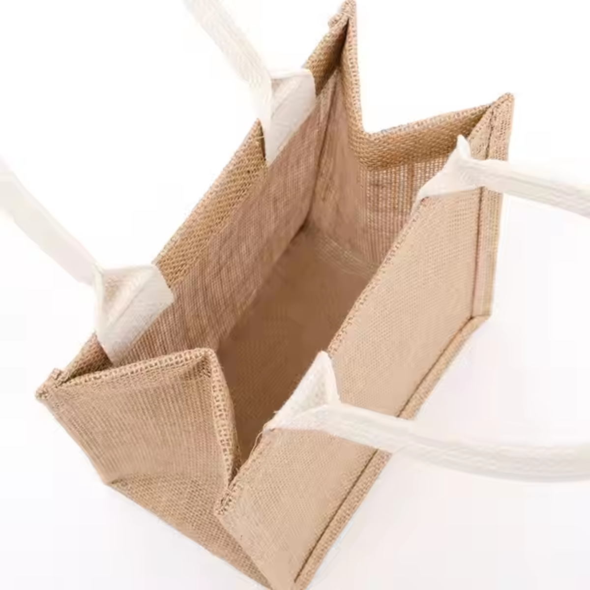 HUPSSX18 Reticule Handle Burlap Shopping Bag