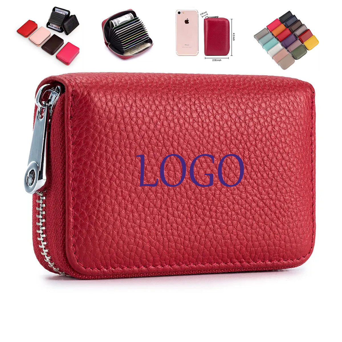 HUPSSX19 Compact Leather Credit Card Holder