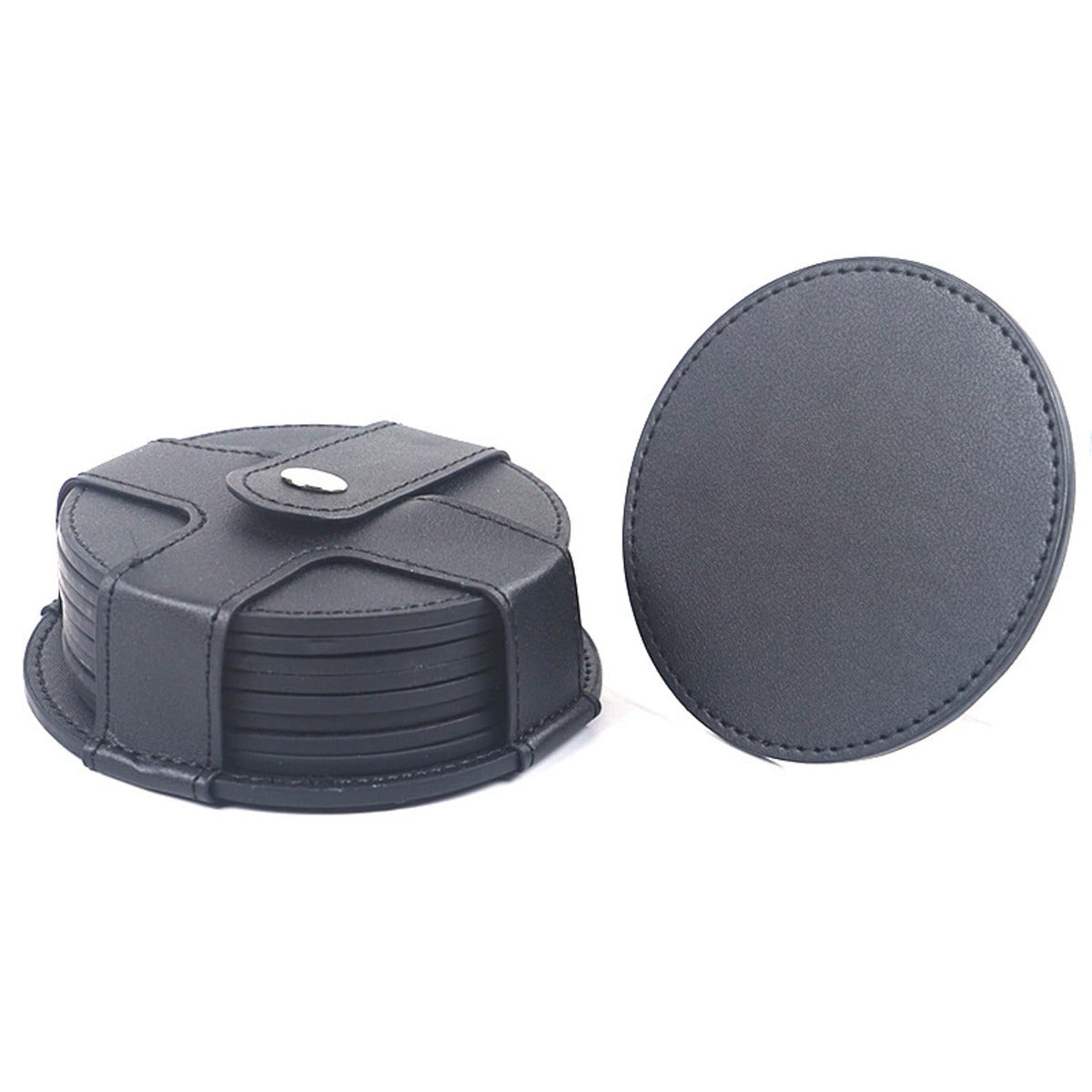 HUPSSX24 Stylish Leather Coaster Set