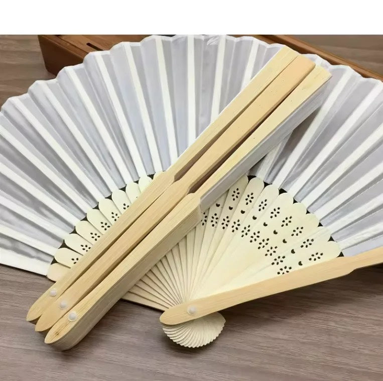HUPSSY39 Folding Hand Fan With Bamboo Rib