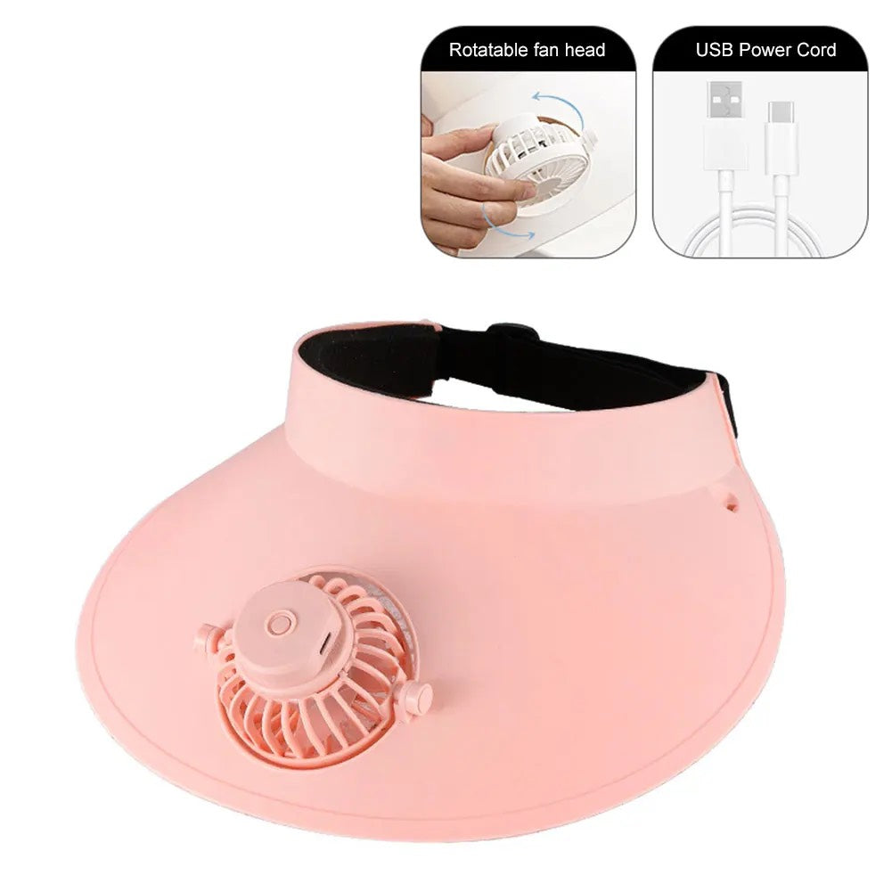 HUPSSY83 Sun Visor With Solar Fan