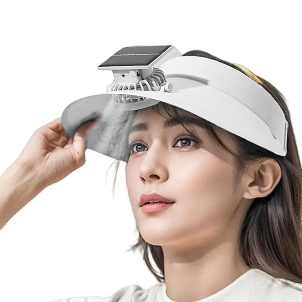 HUPSSY83 Sun Visor With Solar Fan