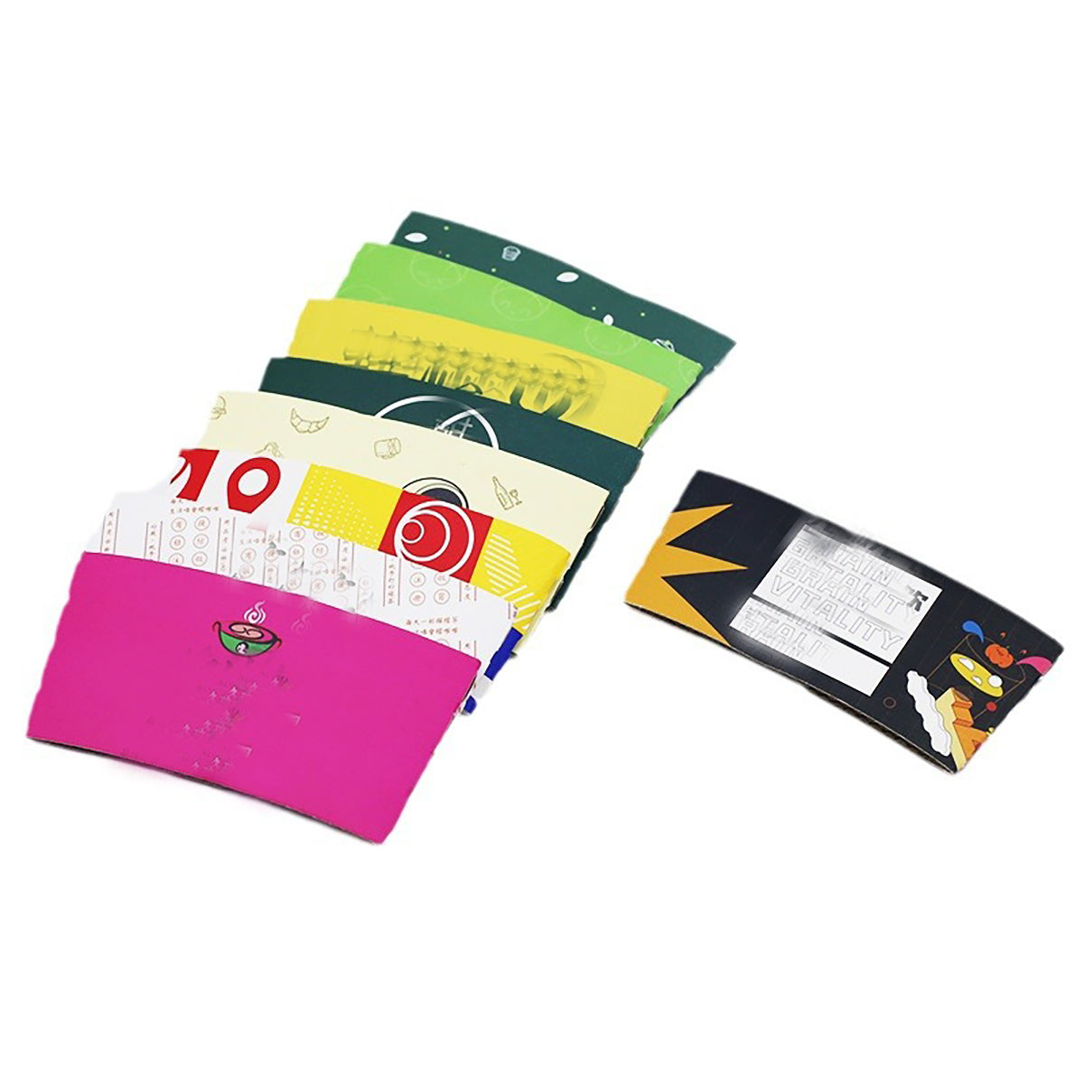 HUPSTL002 Full Color Kraft Coffee Cup Sleeve