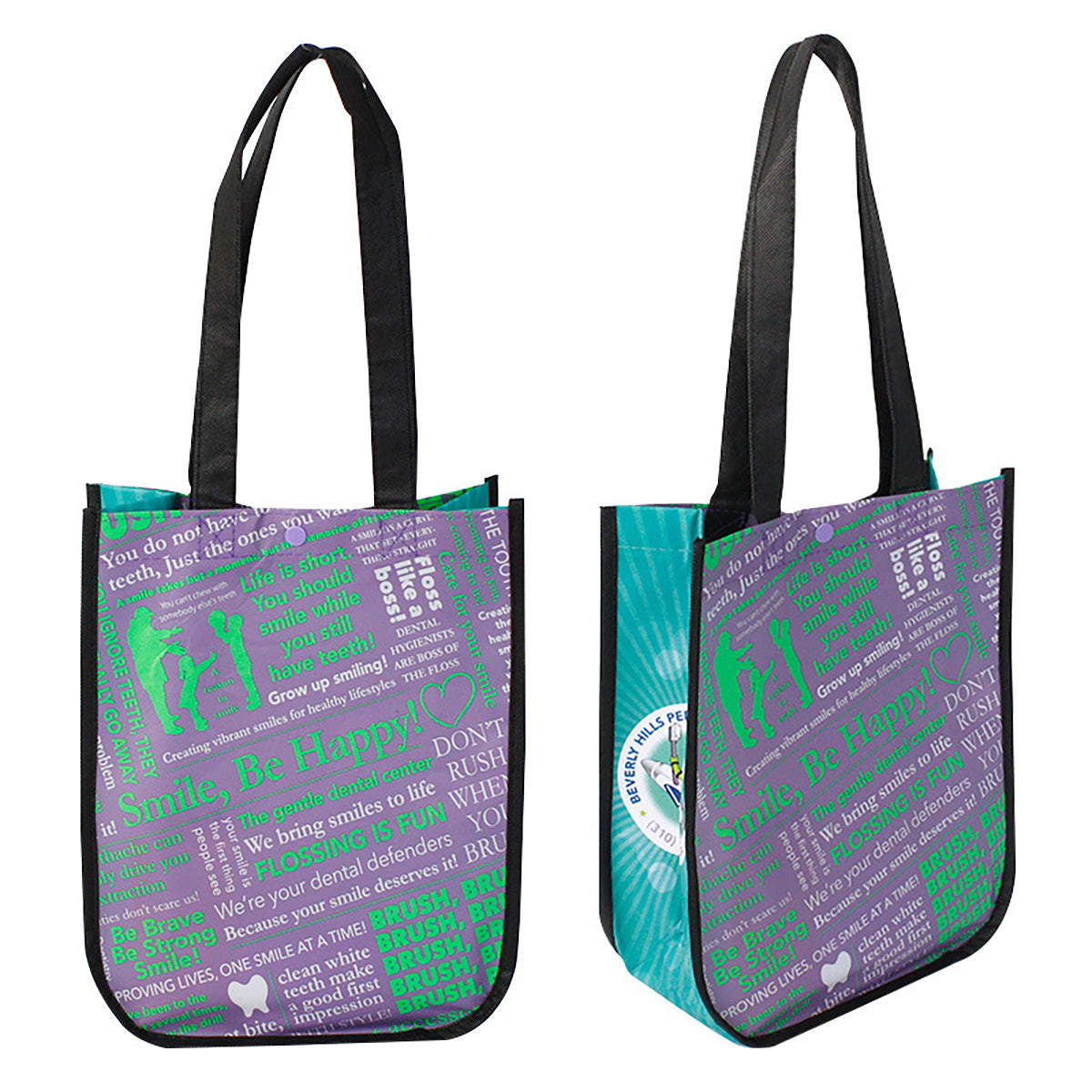 HUPSTL007 Small Laminated Waterproof Carryon Totes W/Round Corner