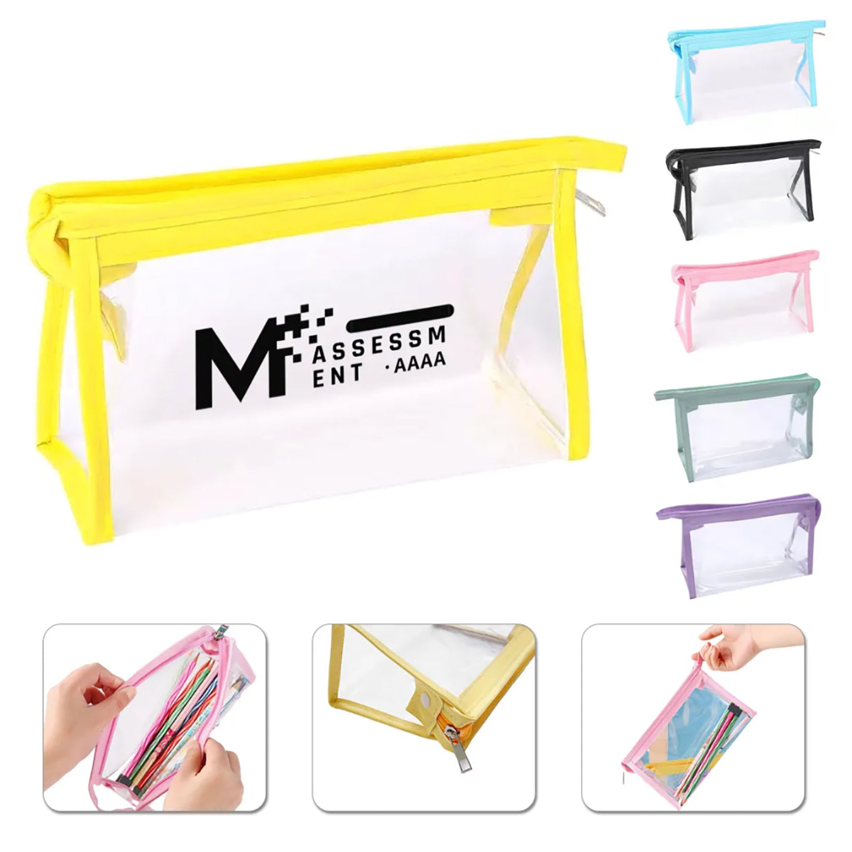 HUPSTL009 Customized PVC Transparent Cosmetic Pouch