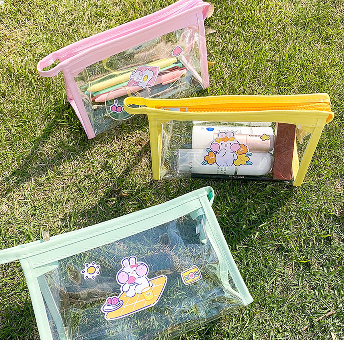 HUPSTL009 Customized PVC Transparent Cosmetic Pouch