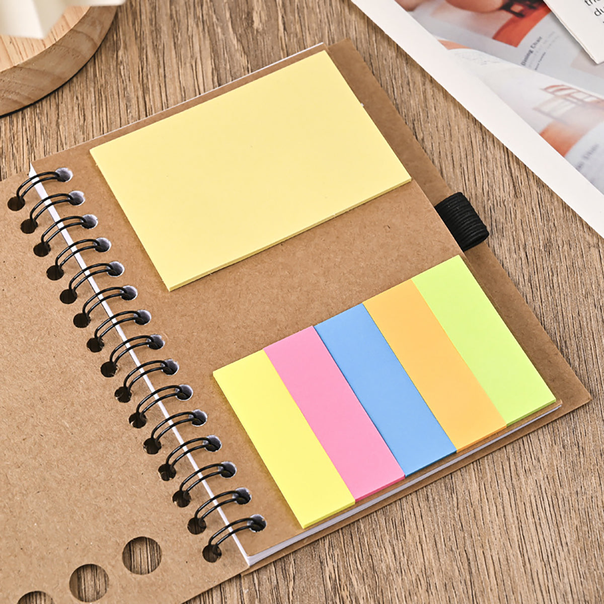 HUPSTL015 Kraft Paper Sticky Notebook With Pen
