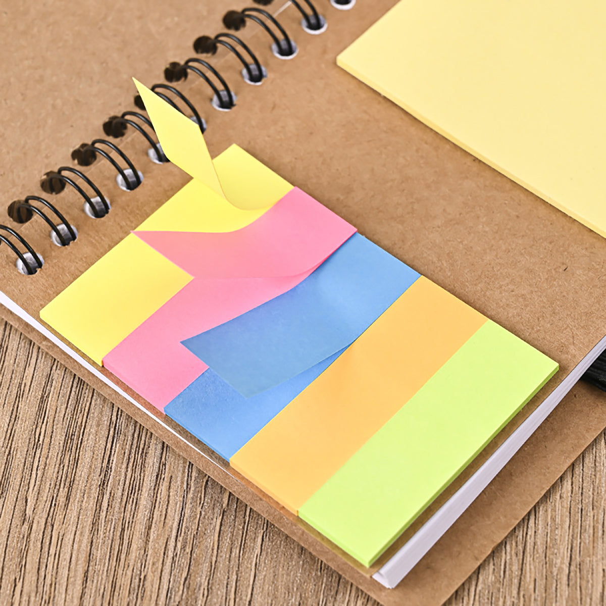HUPSTL015 Kraft Paper Sticky Notebook With Pen