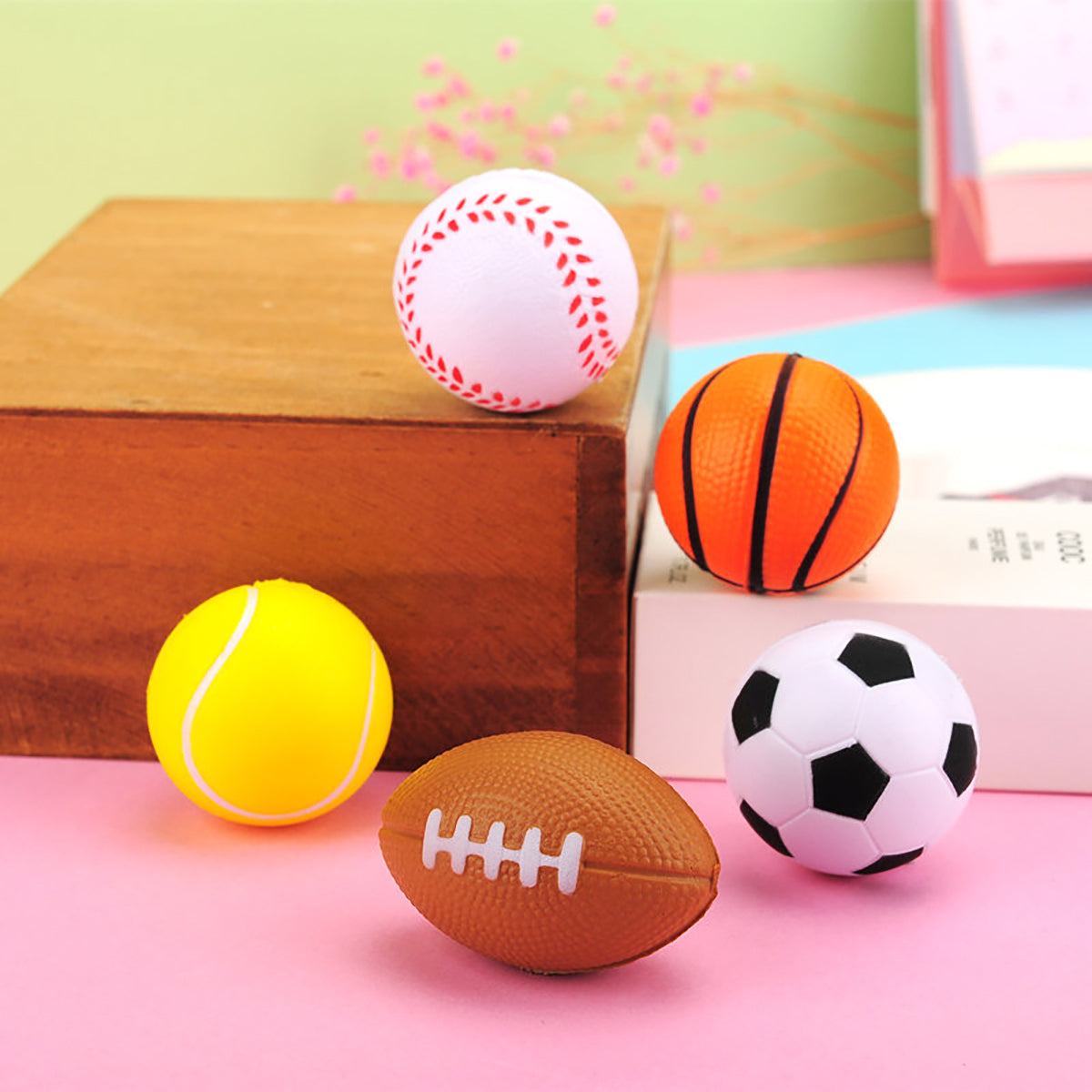 HUPSTL019 Printed Football Foam Stress Reliever Ball
