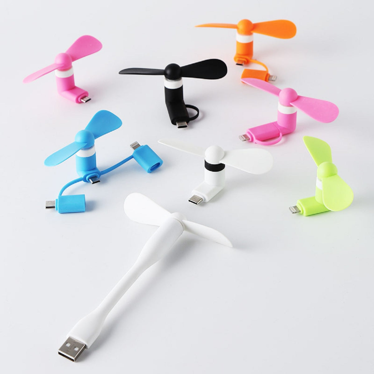 HUPSTL024 USB Cellphone Fan with Two Adapters