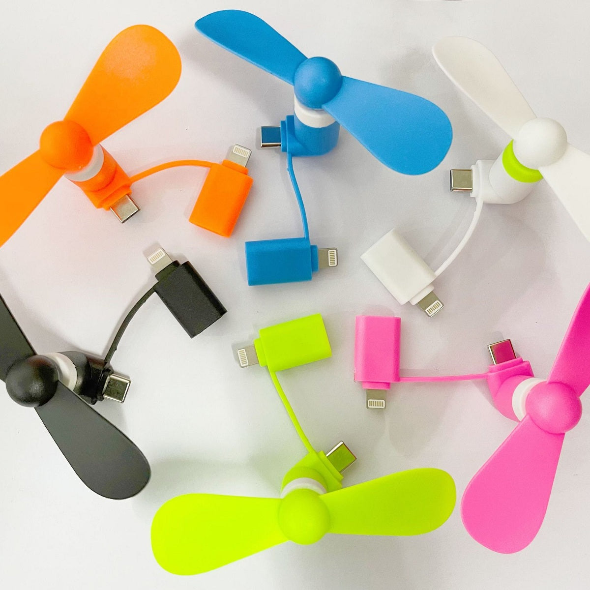 HUPSTL024 USB Cellphone Fan with Two Adapters