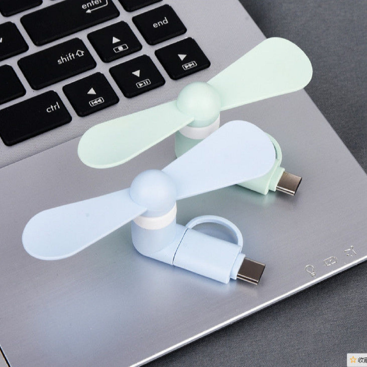 HUPSTL024 USB Cellphone Fan with Two Adapters