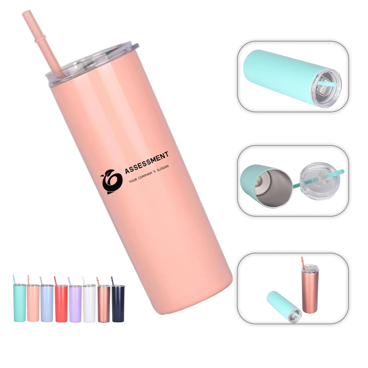 HUPSTL055 Skinny 20Oz Stainless Steel Vacuum Insulated Tumbler