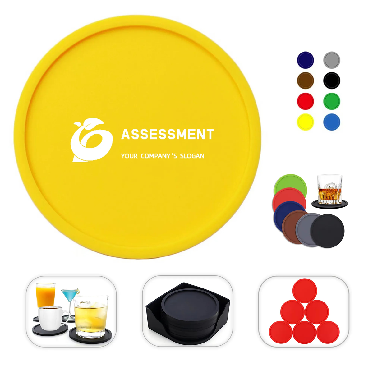 HUPSTL060 Custom Round Silicone Coaster