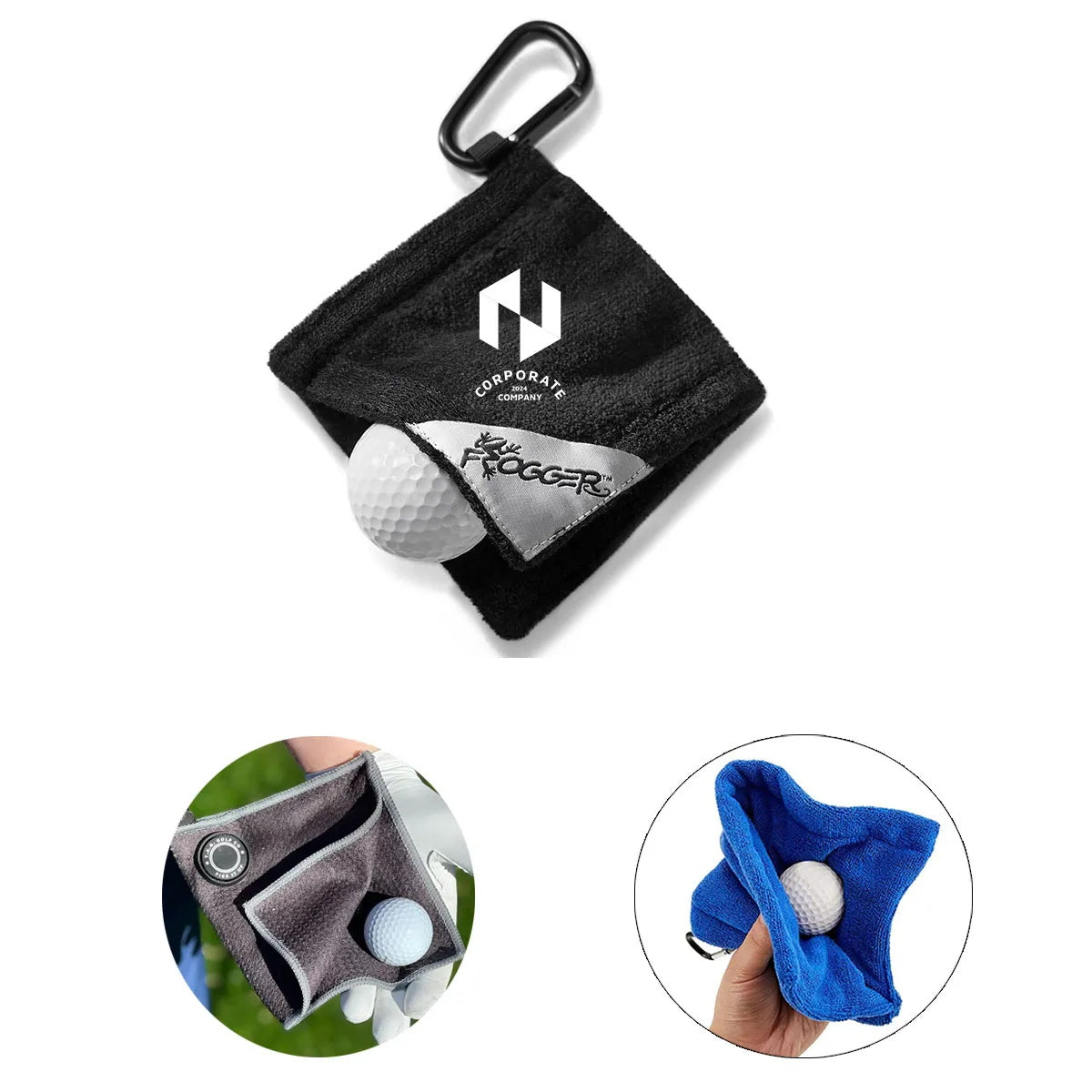 HUPSTL076 Microfiber Scrubber Golf Towel