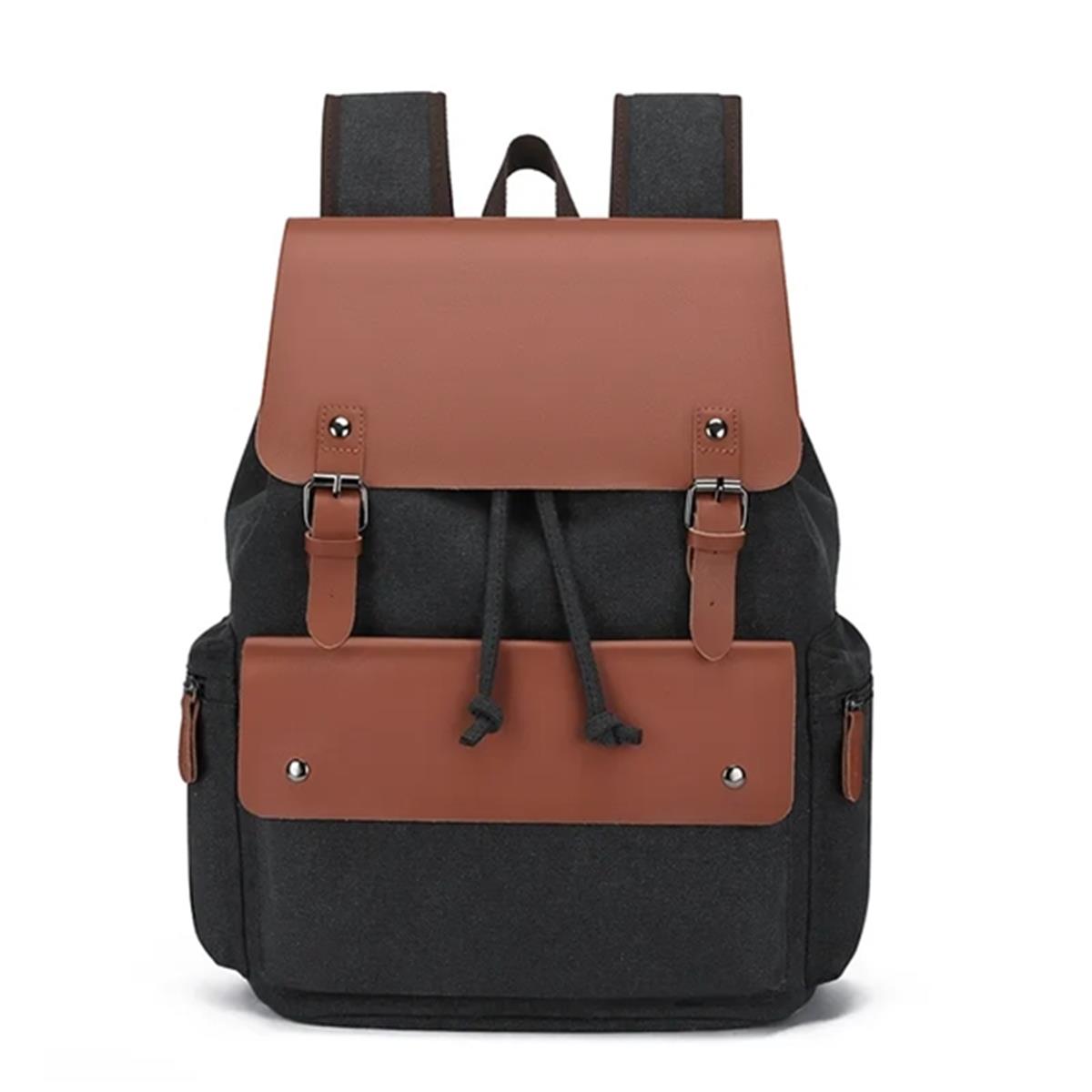 Outdoor Vintage Canvas Leather Backpack | HUPSTL083