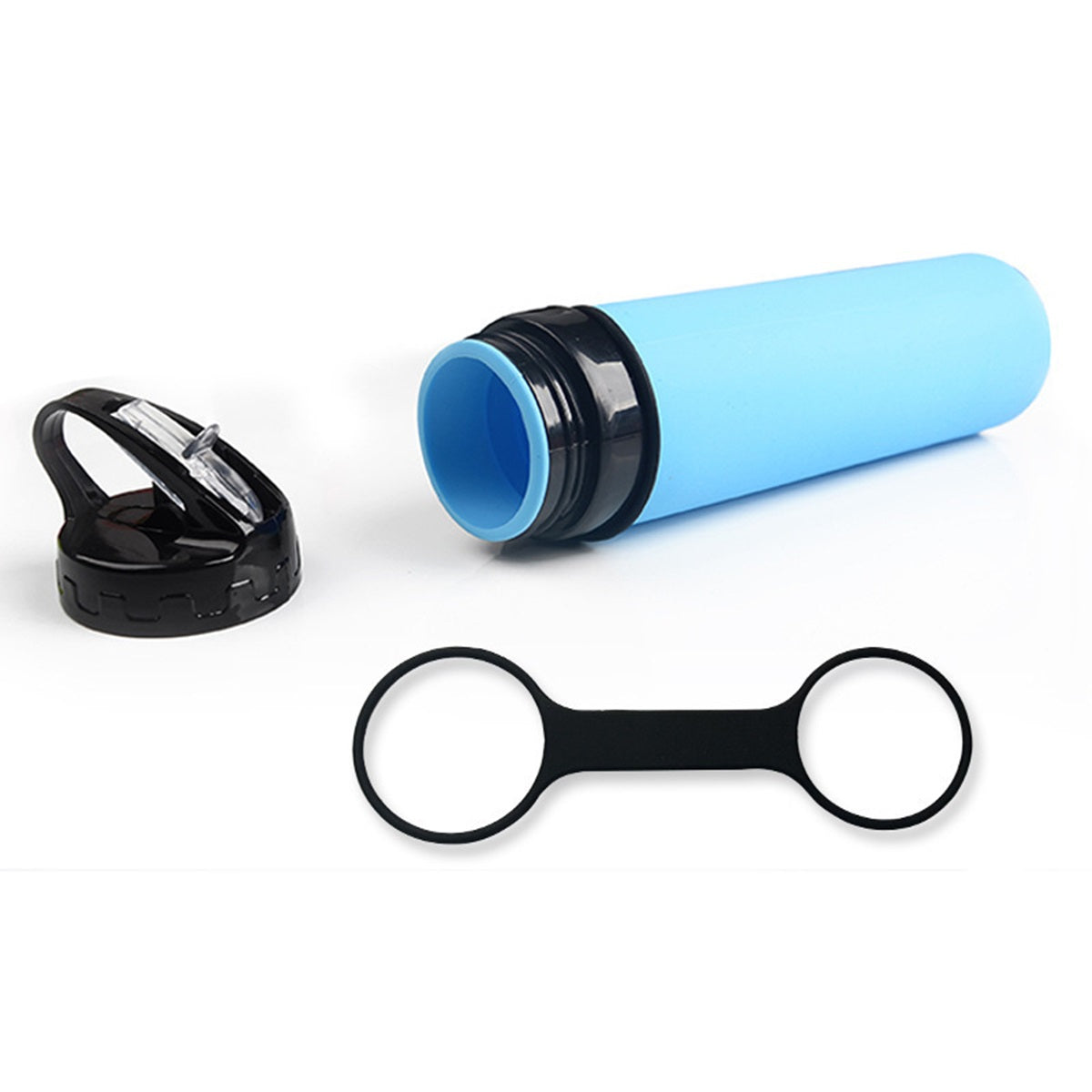 HUPSTL087 20 Oz Silicone Foldable Folding Sports Bottle