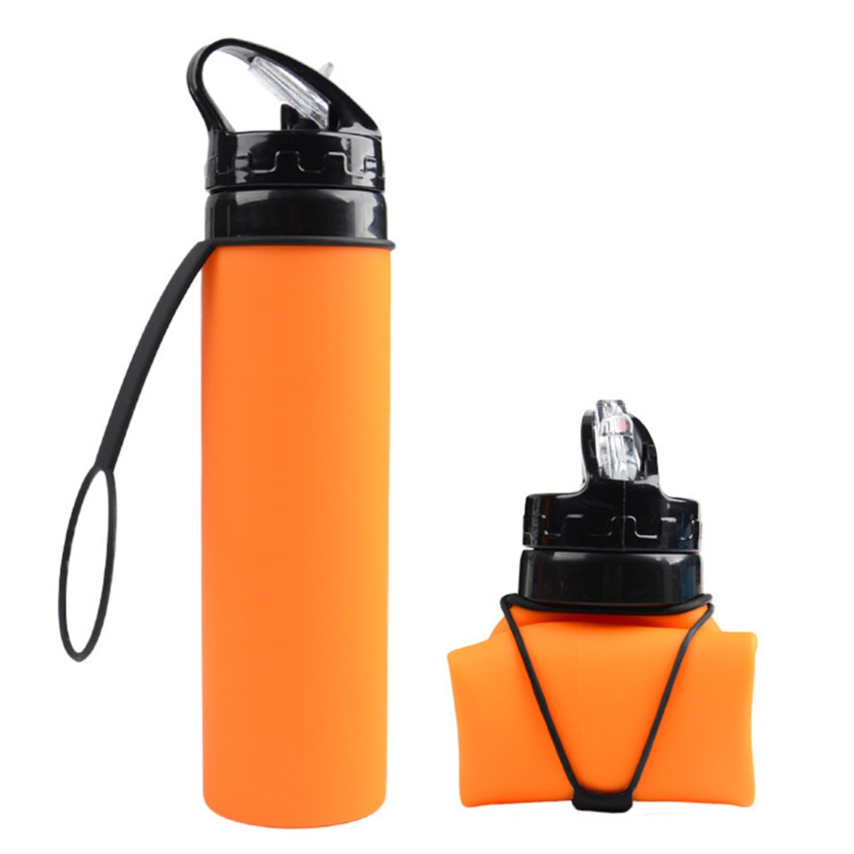HUPSTL087 20 Oz Silicone Foldable Folding Sports Bottle