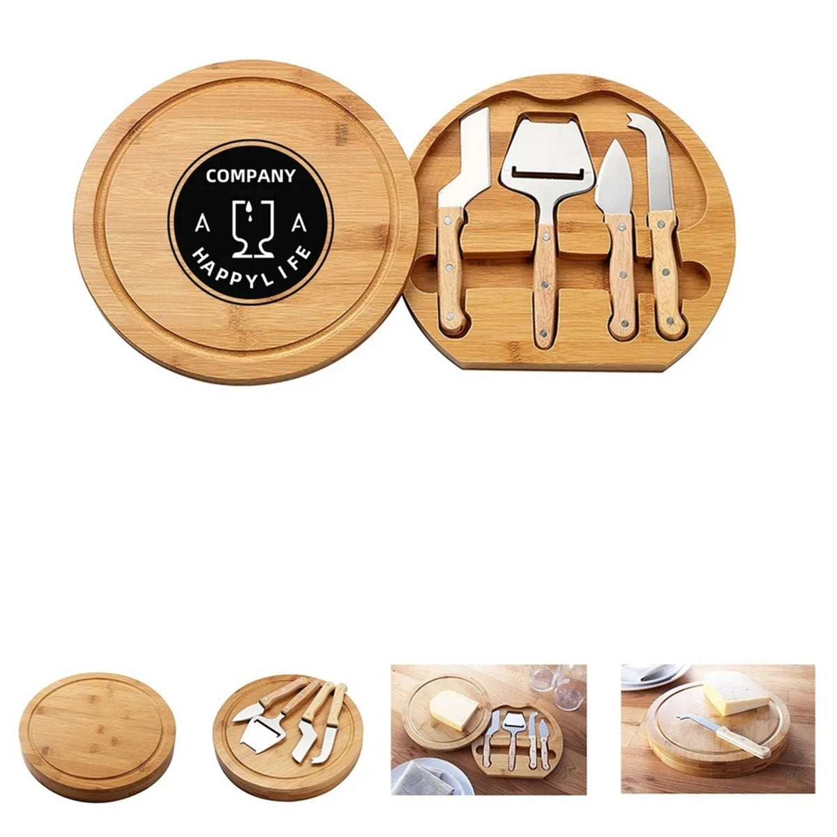 HUPSTL092 Wood Cheese Board With Tools
