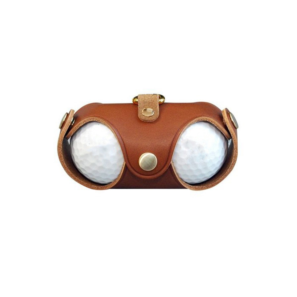 HUPSTL093 Portable Leather Golf Ball Carrier W/ Carabiner