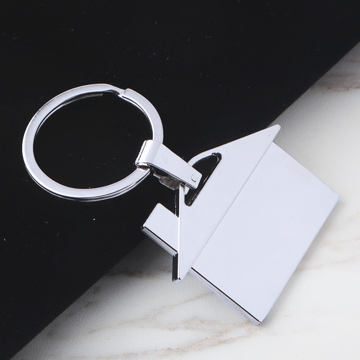 HUPSTL142 House Shaped Metal Keyring