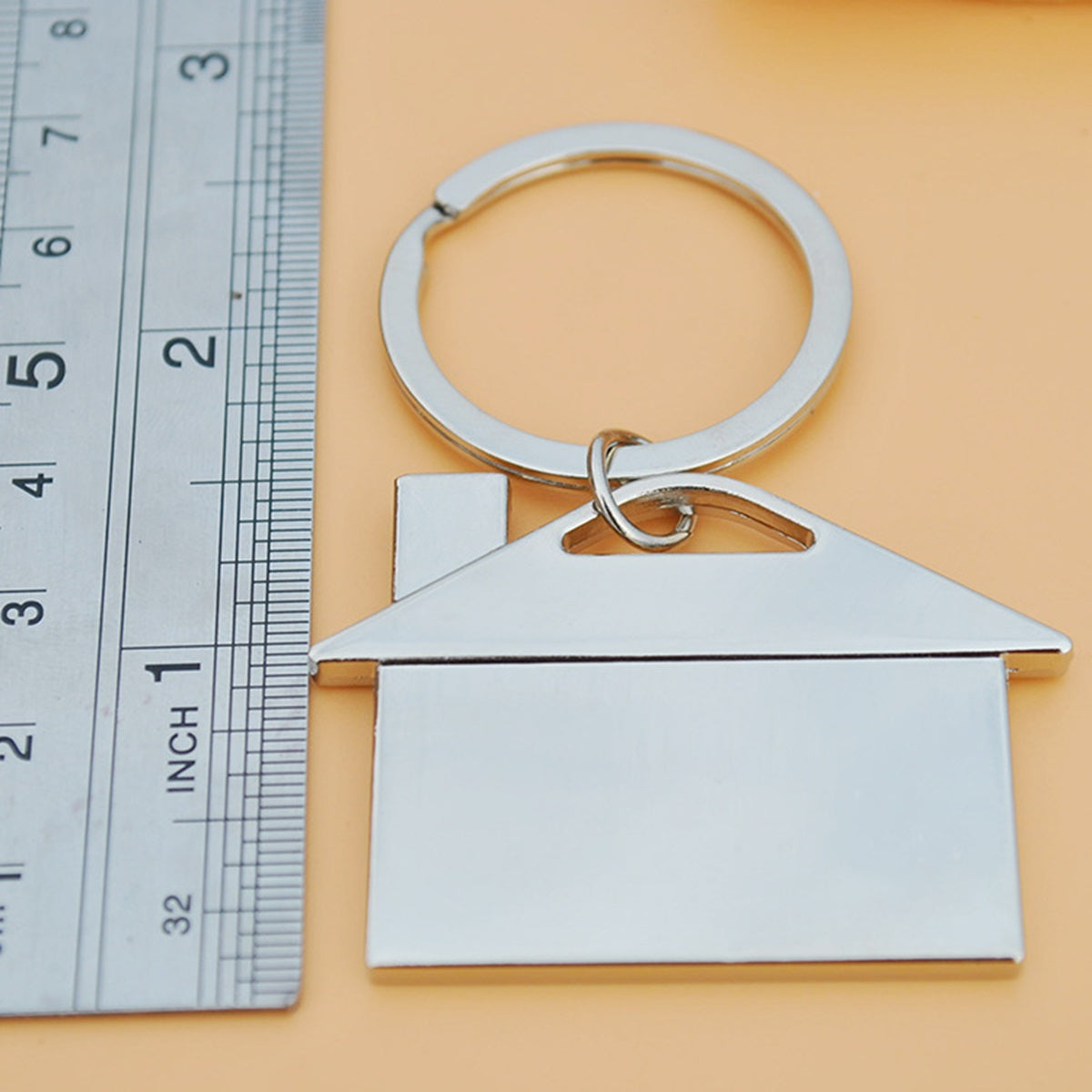 HUPSTL142 House Shaped Metal Keyring