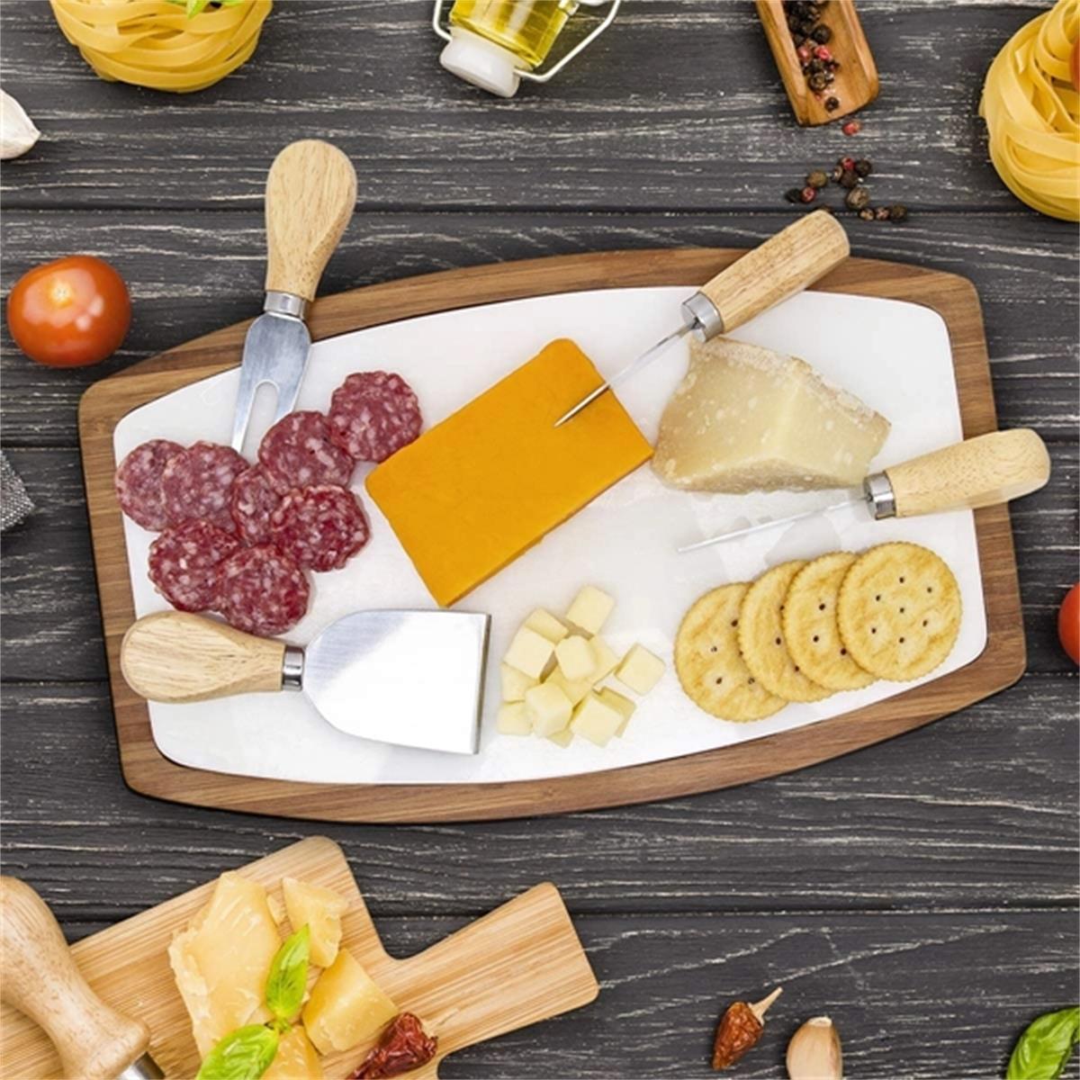 HUPSTL164 Cheese Knifives W/Wooden Handle Set