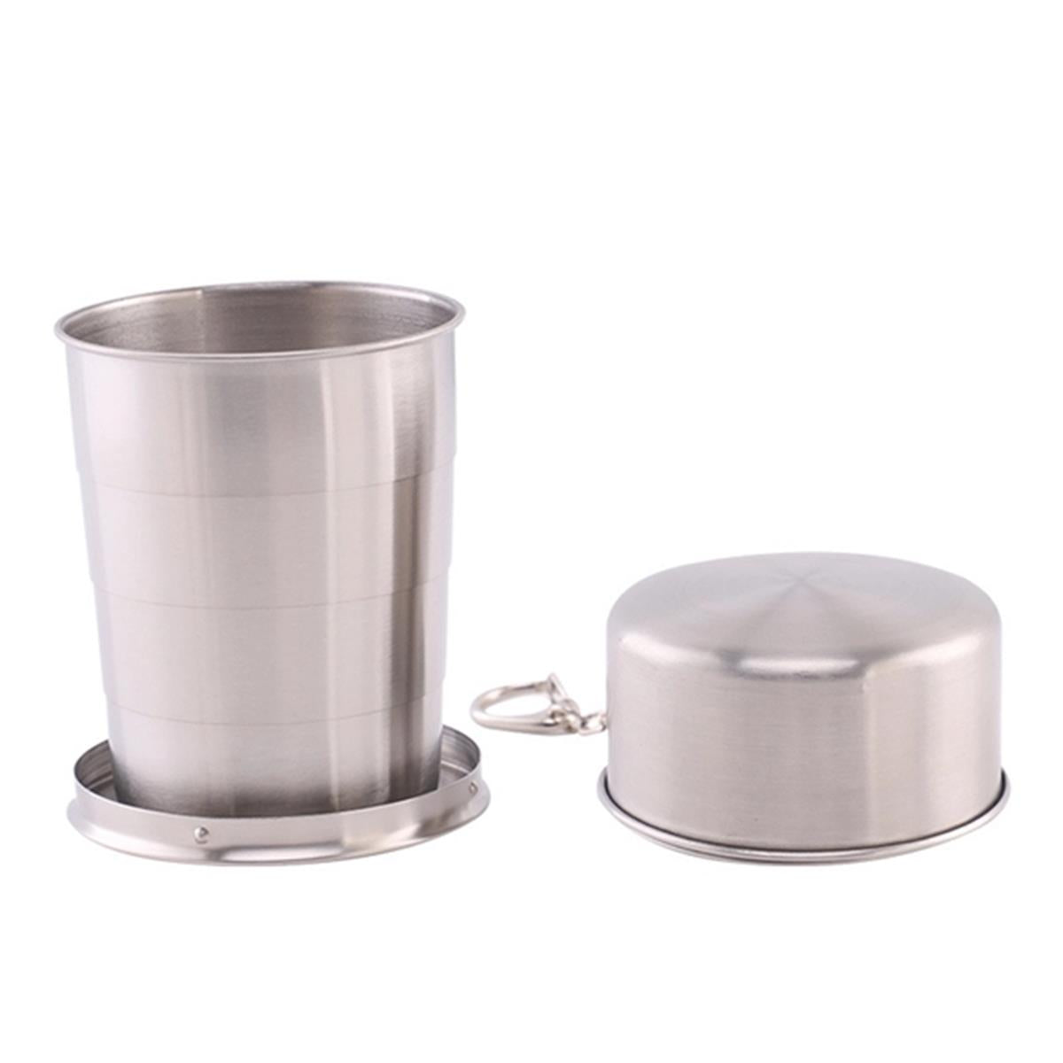 HUPSTL165 2 Oz Stainless Steel Collapsible Shot Cup
