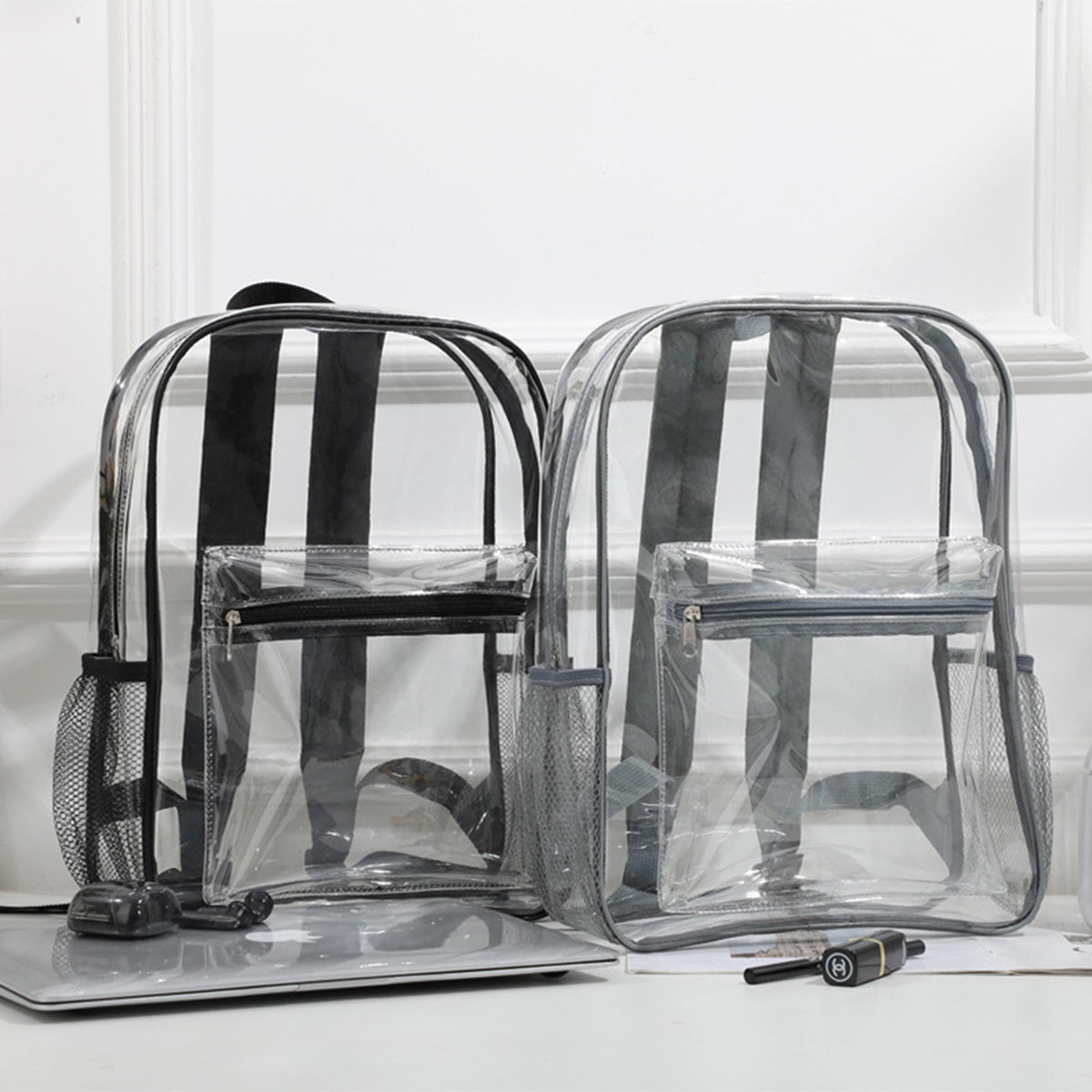 HUPSTL172 Clear Backpack w/ Pocket Front