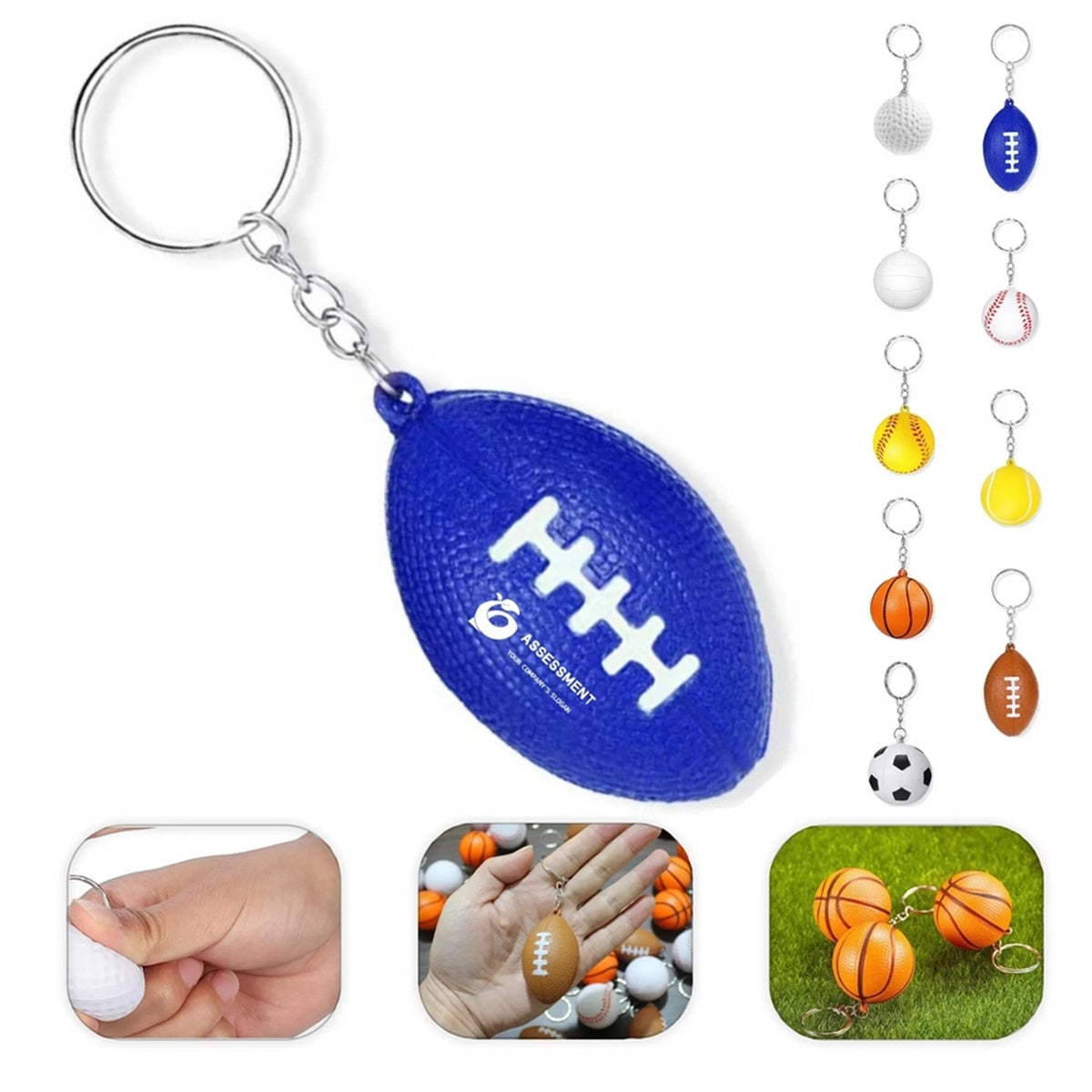 HUPSTL178 American Football Keychain/ Stress Reliever