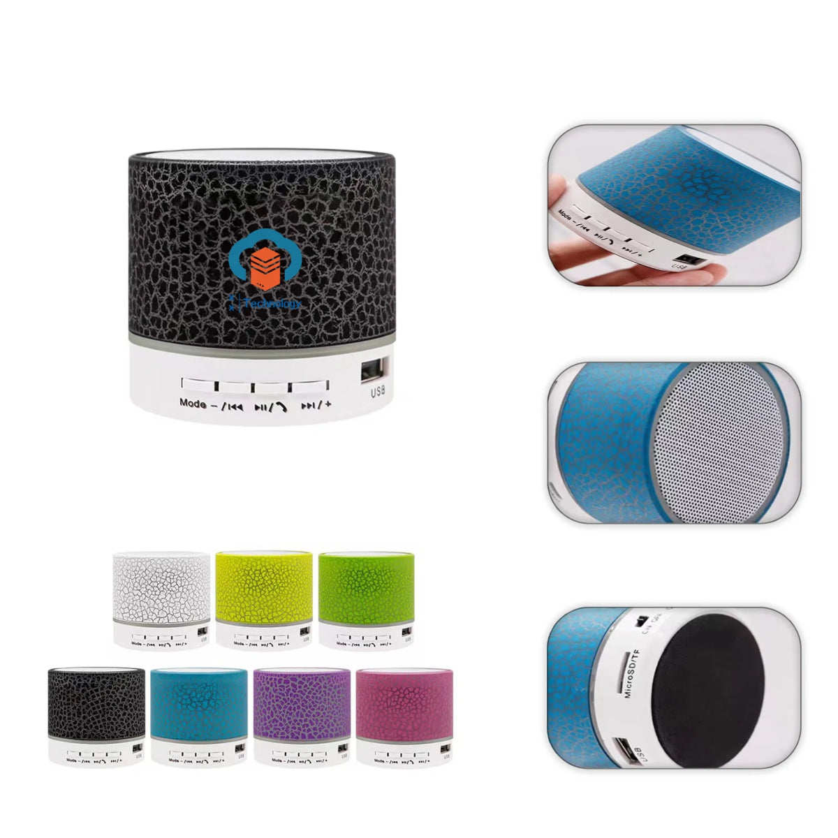 HUPSTL199 Portable Mini Light-Up Bluetooth Wireless Speaker