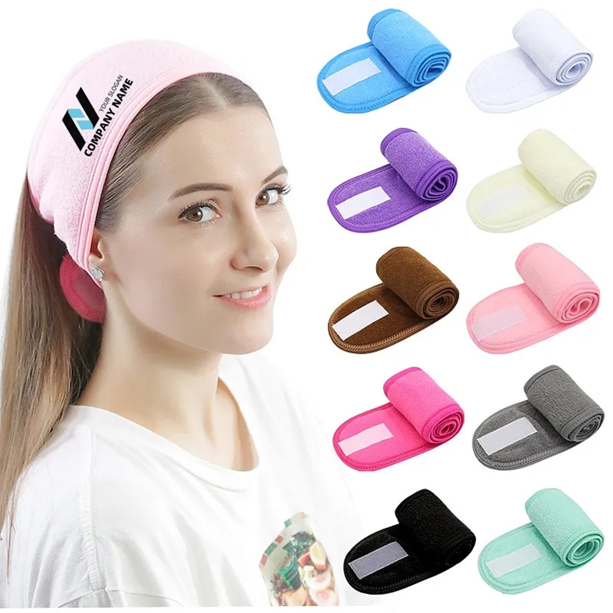 HUPSTL204 Embroidered Spa Beauty Hair Band