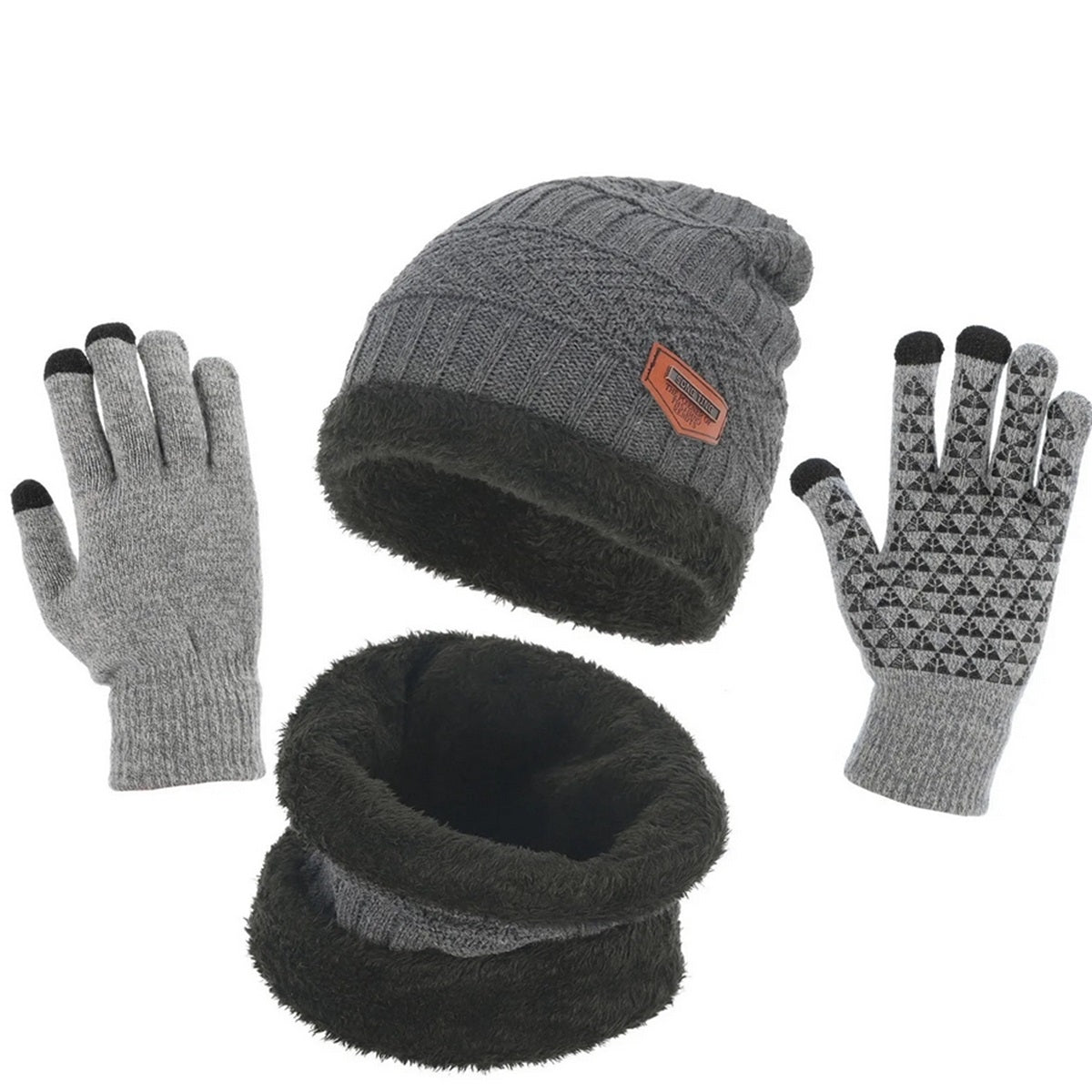 HUPSTL219 Knit Winter Hat Scarf Gloves Kit