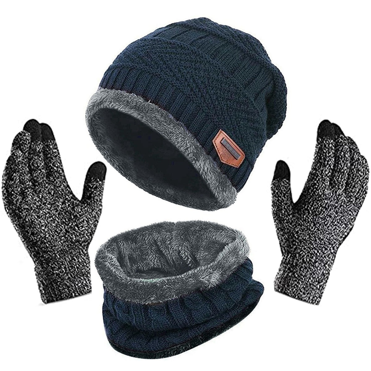 HUPSTL219 Knit Winter Hat Scarf Gloves Kit