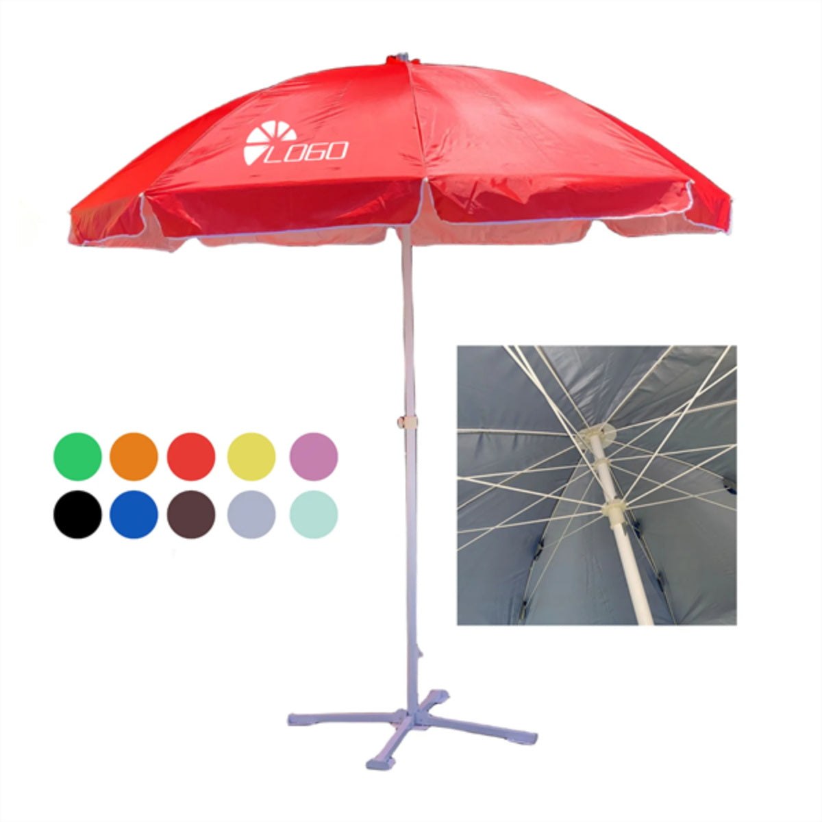 HUPSTL230 10Ft Portable Advertising Sunshade Umbrella With Crossbase