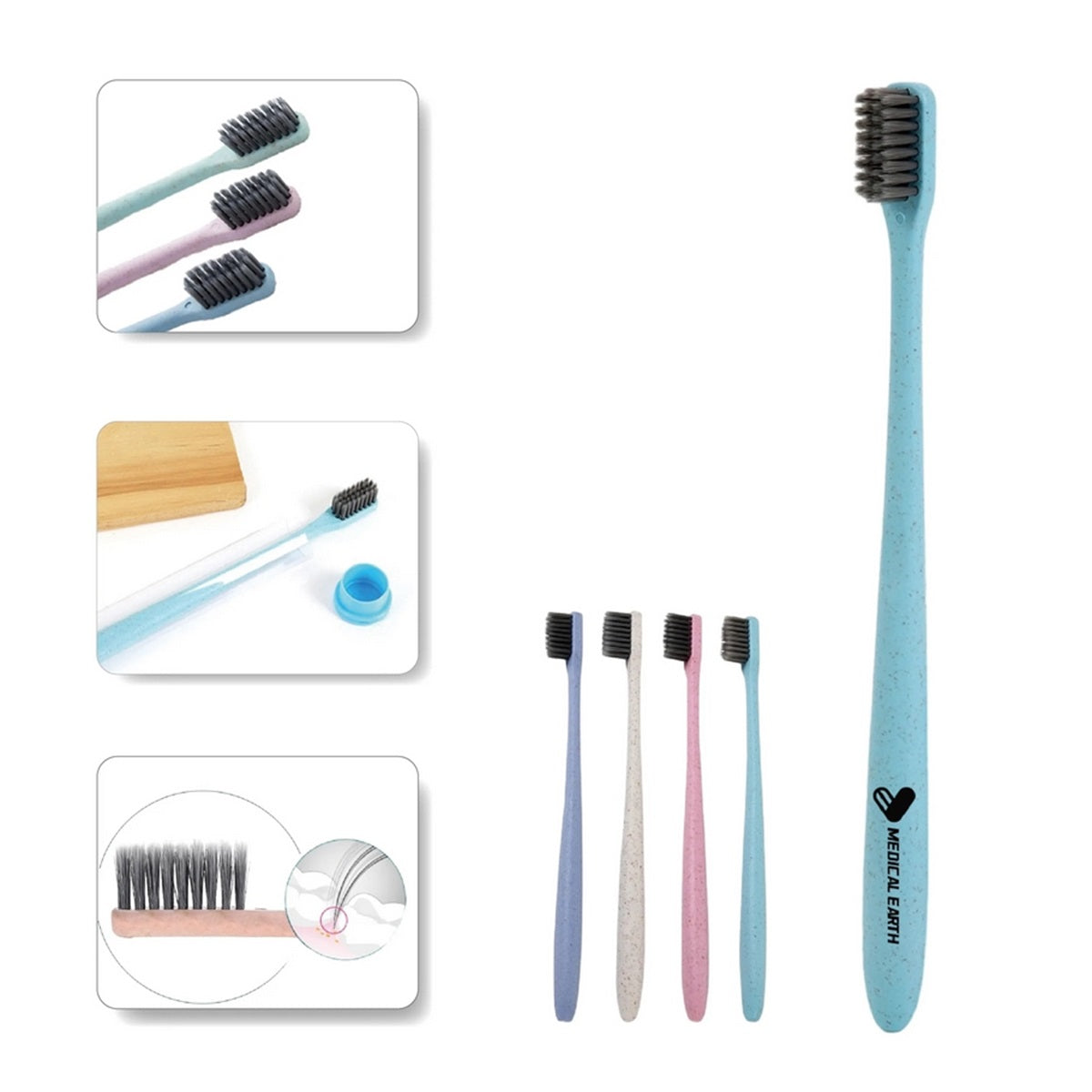 HUPSTL245 Wheat Straw Biodegradable Toothbrush