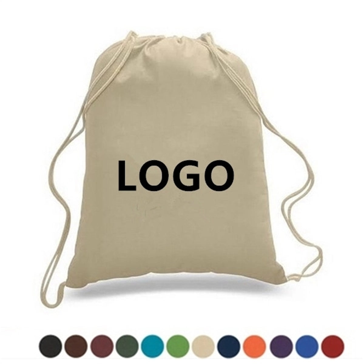HUPSTL249 Durable Cotton Drawstring Tote Bags