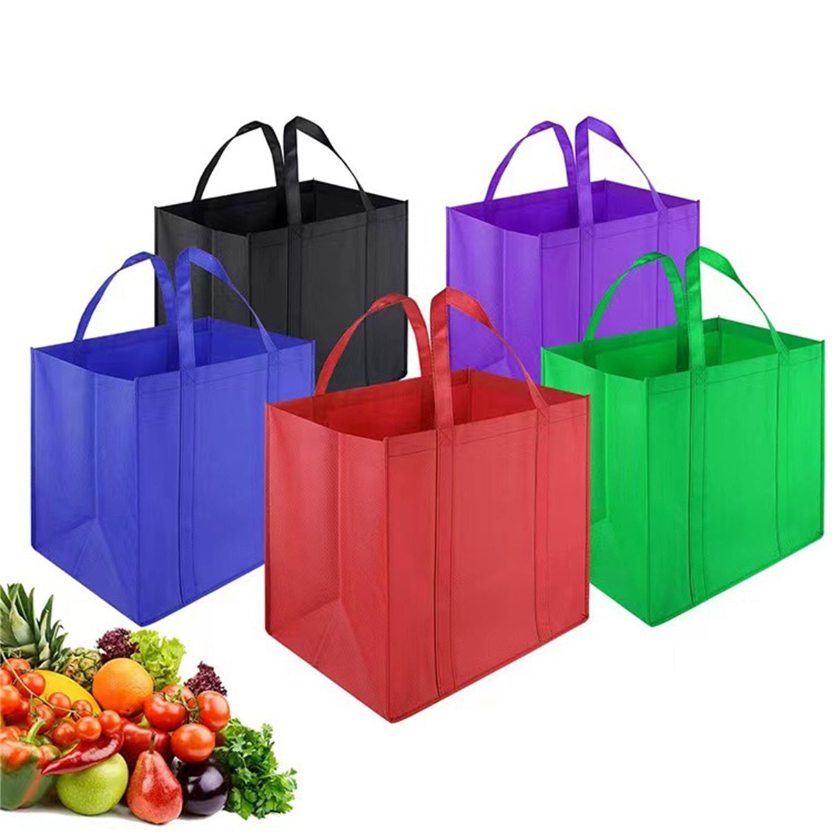 HUPSTL250 Heavy Duty Non-Woven Mesh Groceries Tote Bags