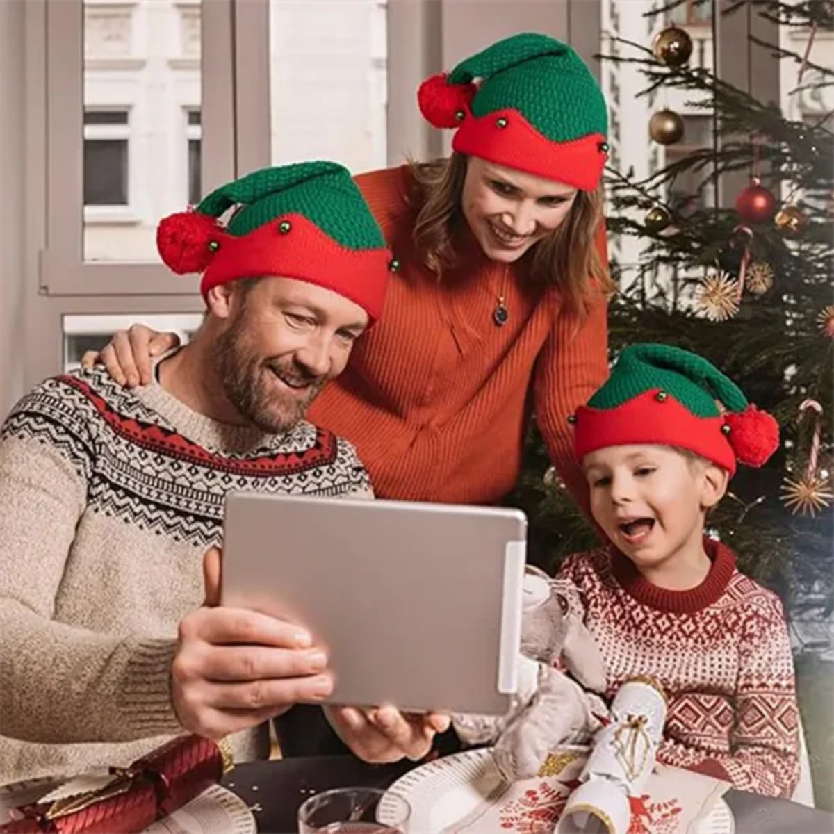 HUPSTL252 Fun Christmas Elf Ears Hat for Kids and Adults