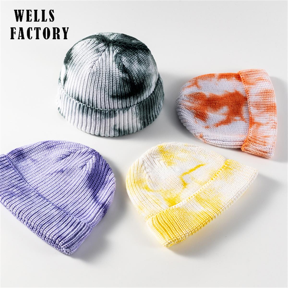 HUPSTL253 Tie Dye Beanie Soft Winter Knit Hat