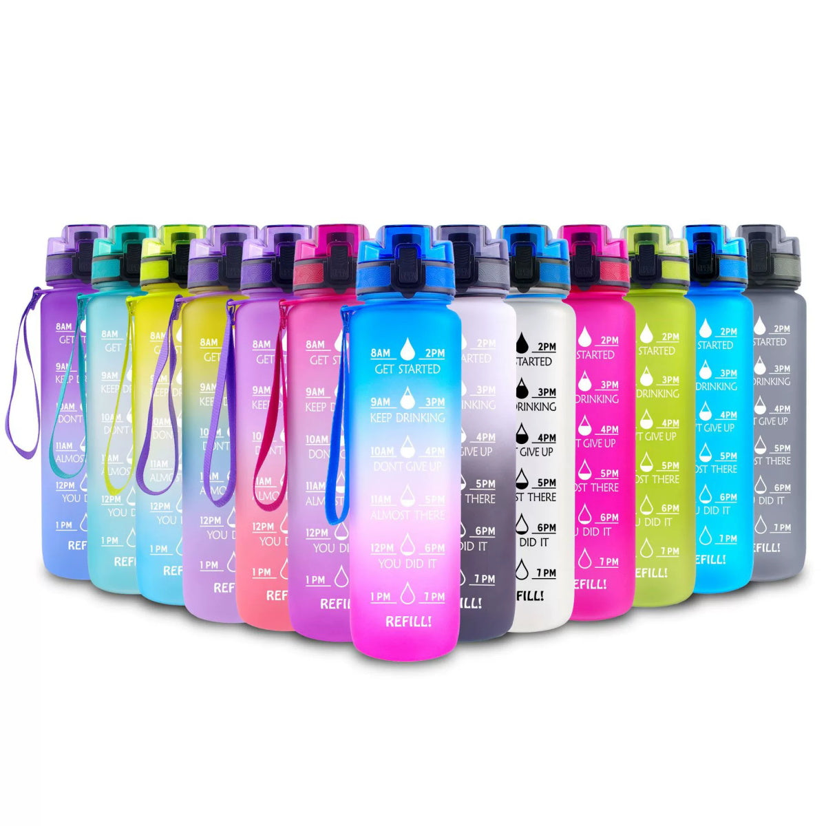 HUPSTL258 32oz Wide Mouth Water Bottle With Lid & Straw