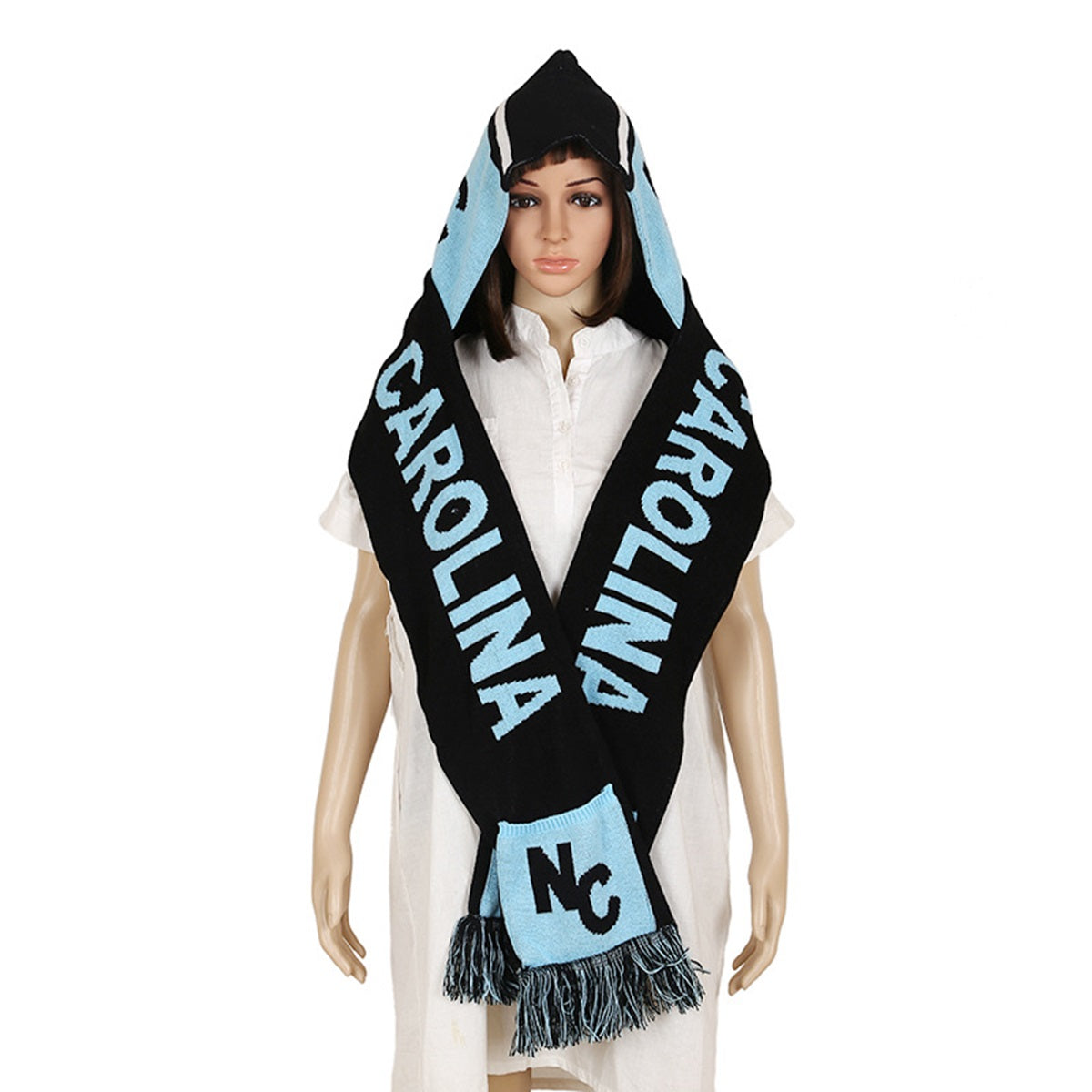 HUPSTL277 Football Team Knit Scarf Connected With Cap