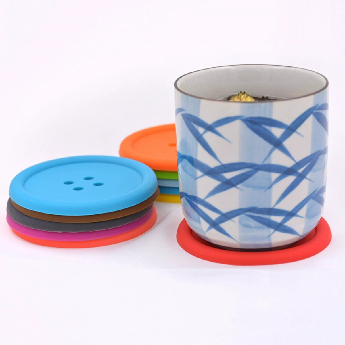 HUPSTL295 Silicone Button Coaster Drink Placemat
