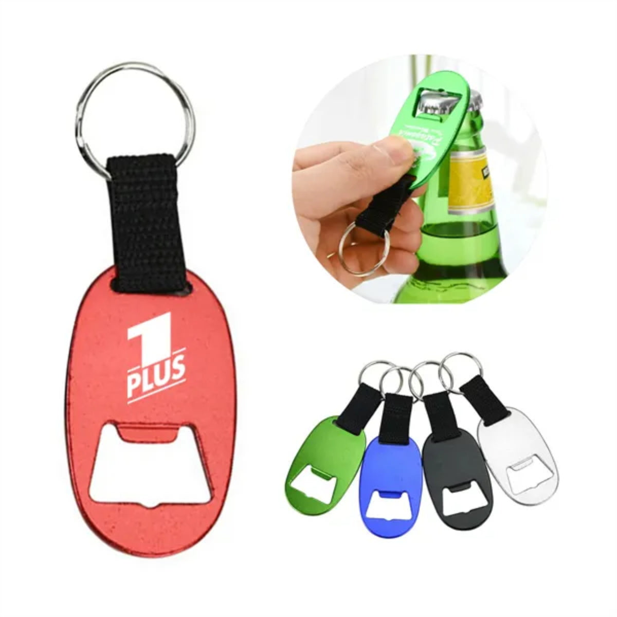 HUPSTL300 Oval-Shaped Bottle Opener W/Keyring