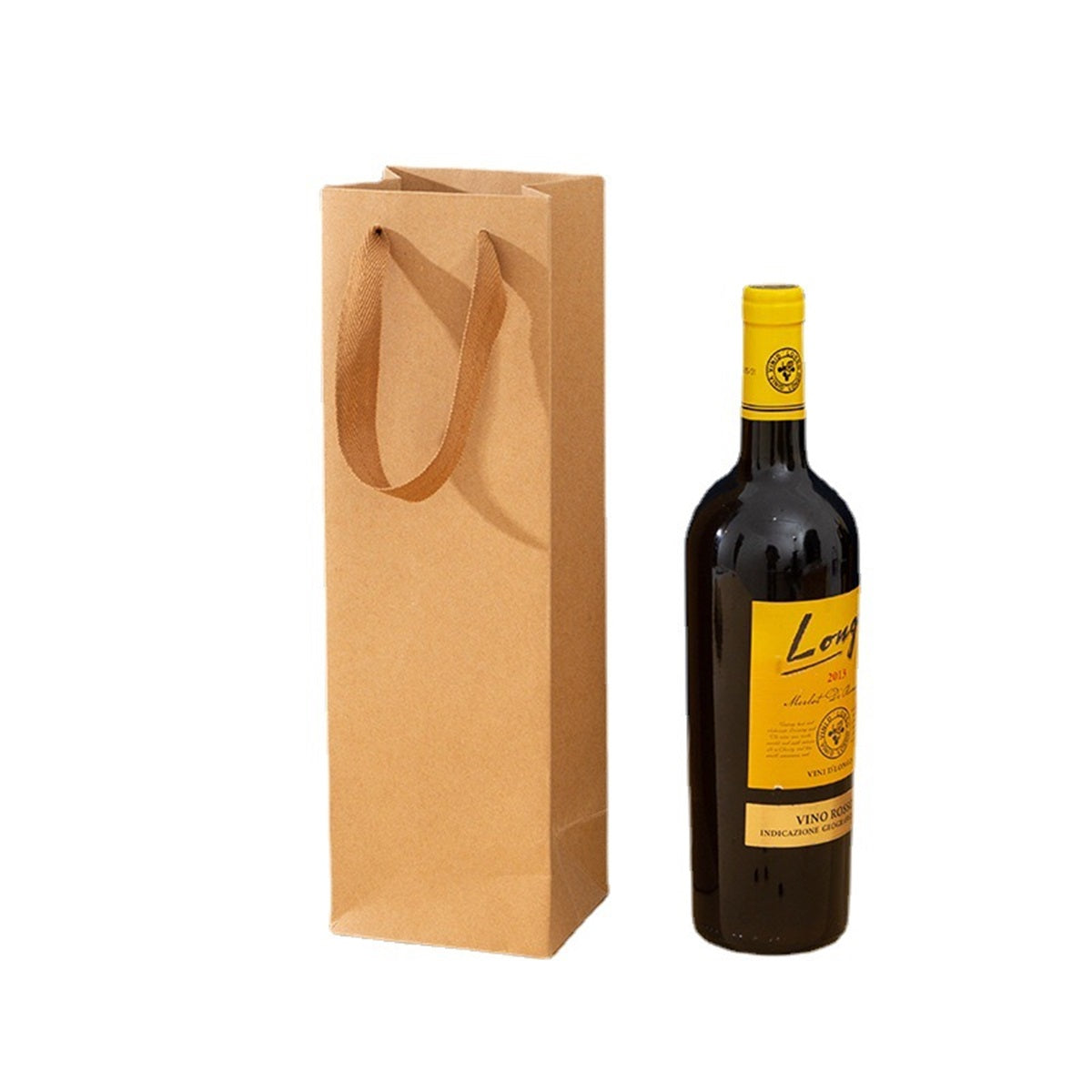 HUPSTL314 Paper Single Bottle Wine Tote Bag