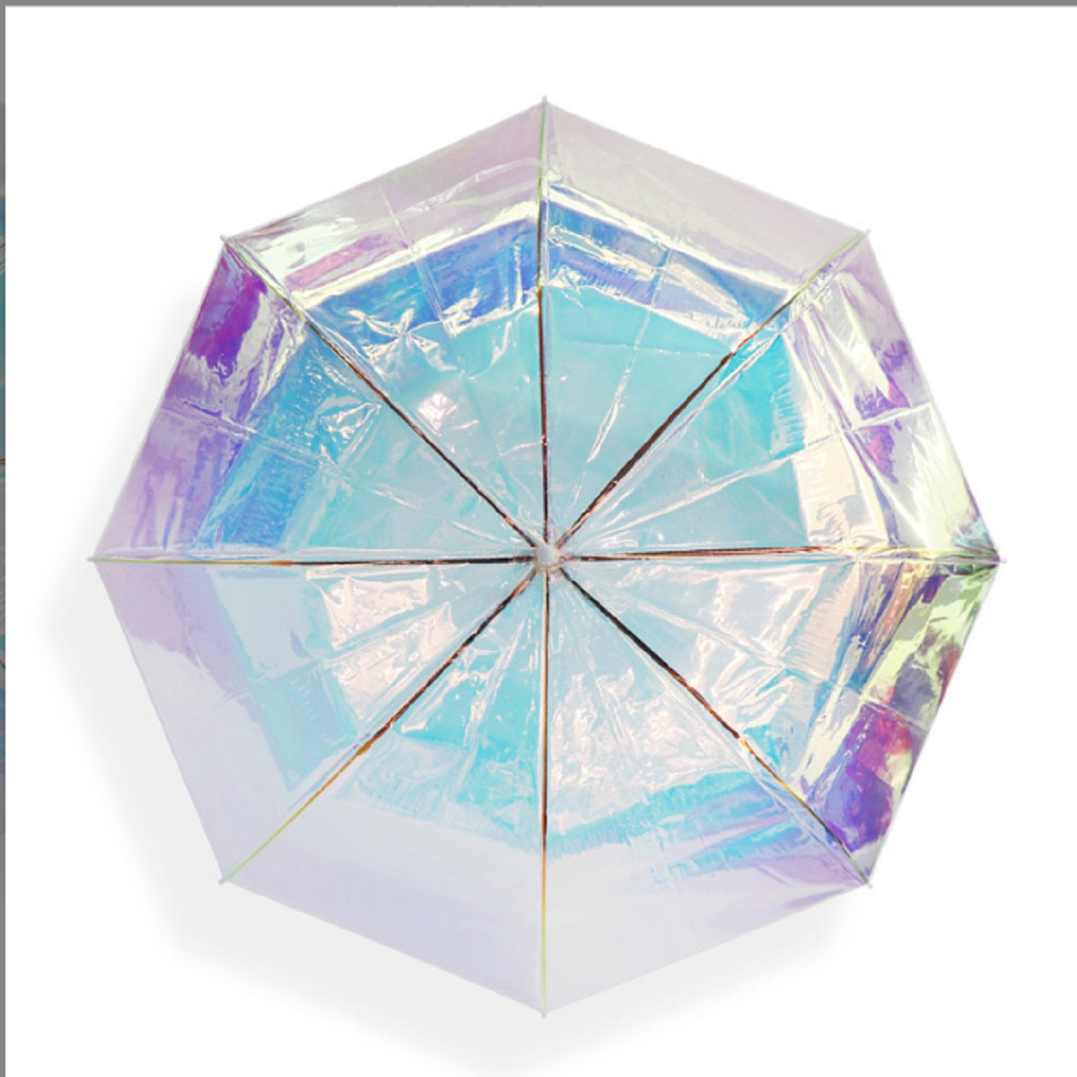 HUPSTL319 SC Holographic Iridescent Transparent Umbrella