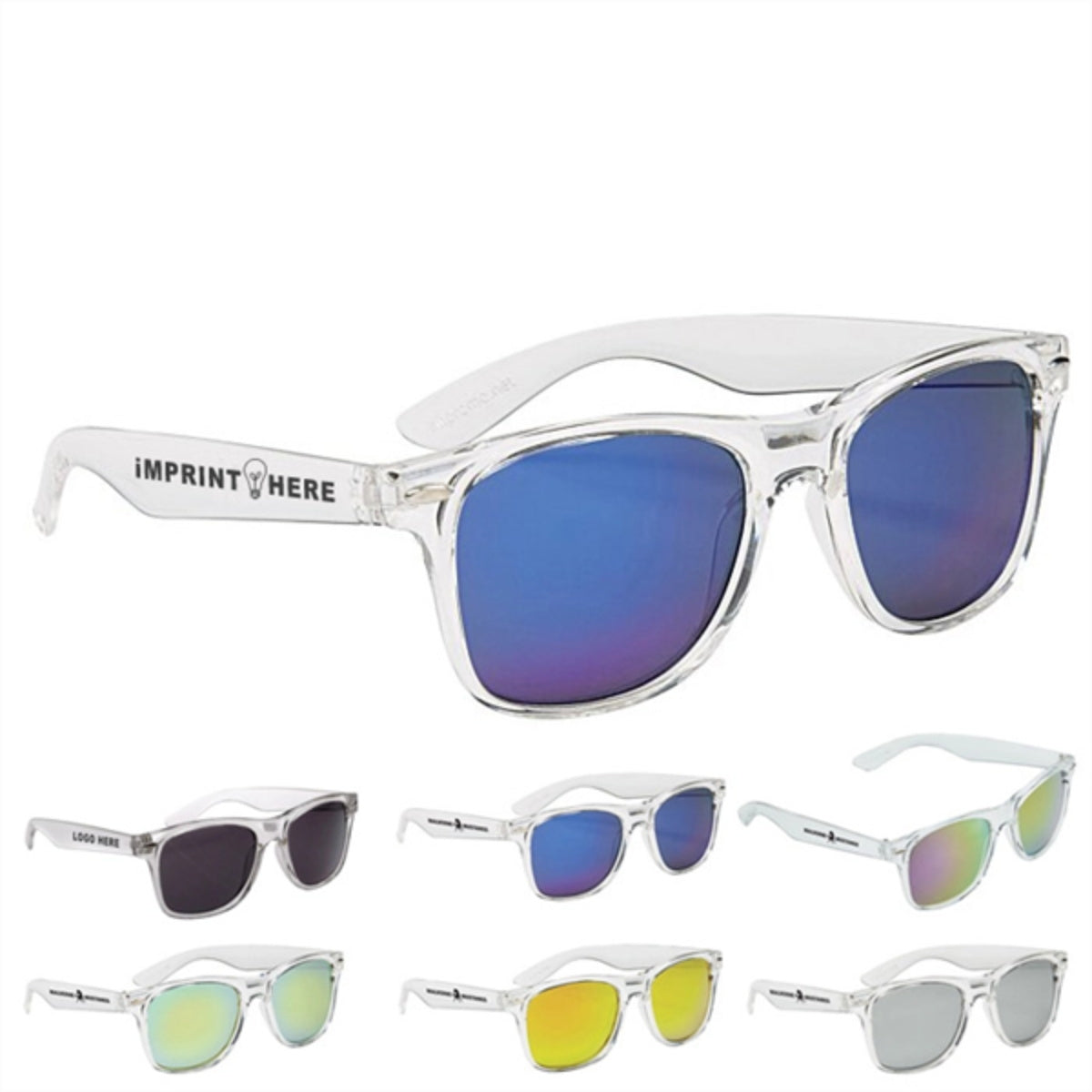 HUPSTL323 Crystalline Mirrored Malibu Sunglasses