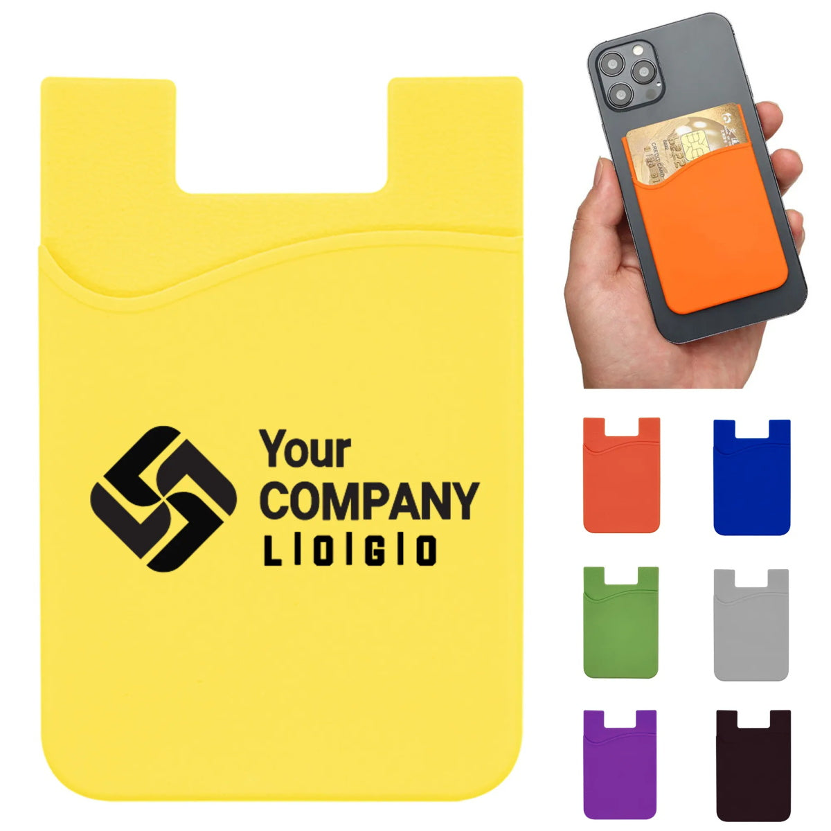 HUPSTL334 Soft Silicone Adhesive Card Holder Sleeve